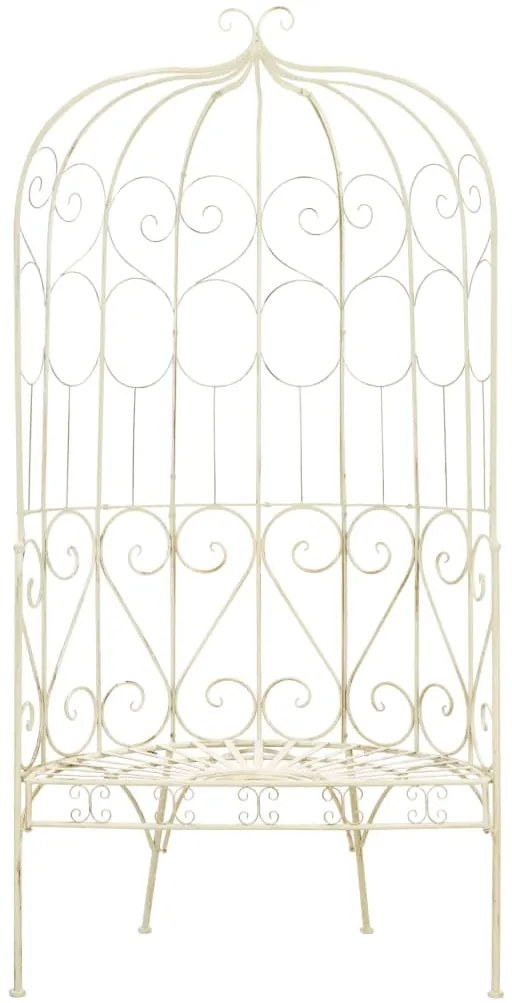 45432 vidaXL Градинска пейка, 95 см, желязо, антично бяло