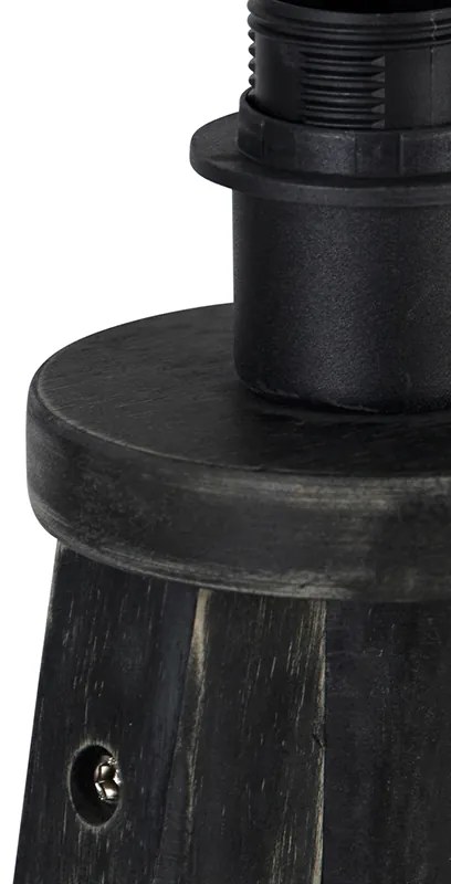 Рустикална подова лампа триножник черна - Tripod Classic