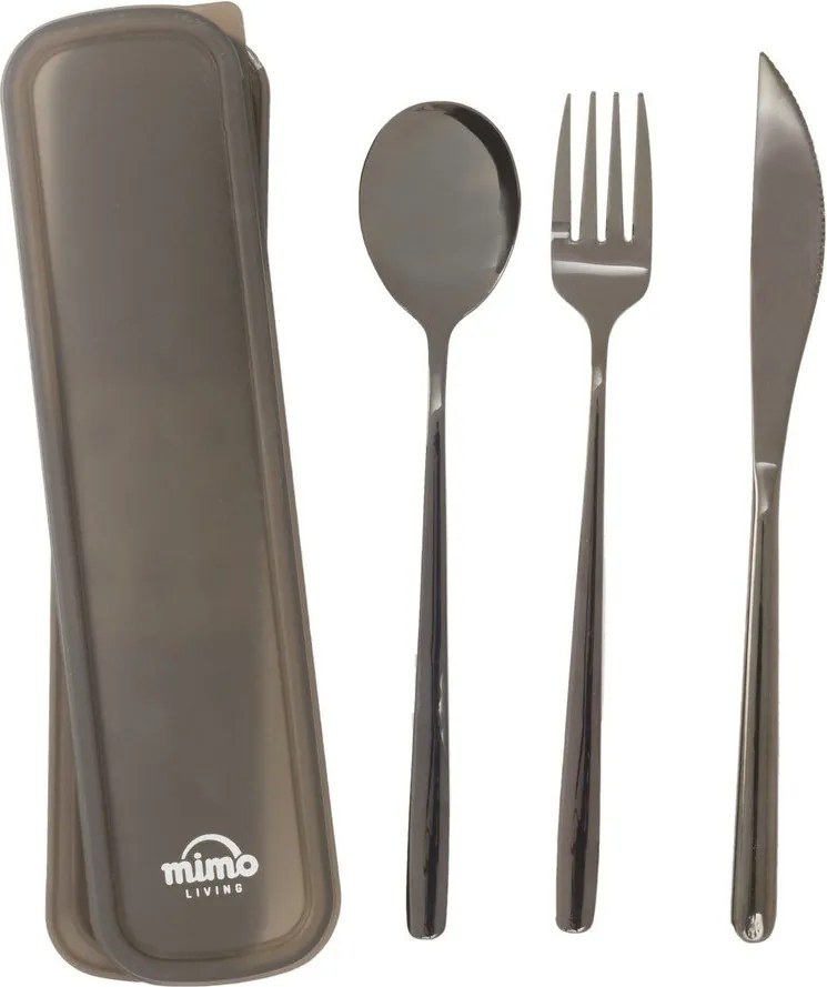 Черен прибори за хранене 3 бр. от неръждаема стомана Mimo – Premier Housewares