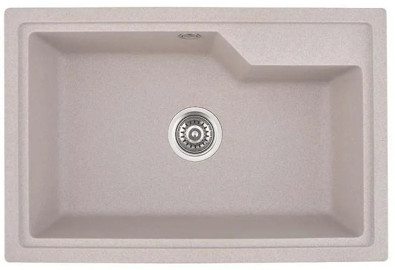 Кухненска мивка ICGS 8315 SAND, гранит, едно корито, със сифон, 45х22х68см