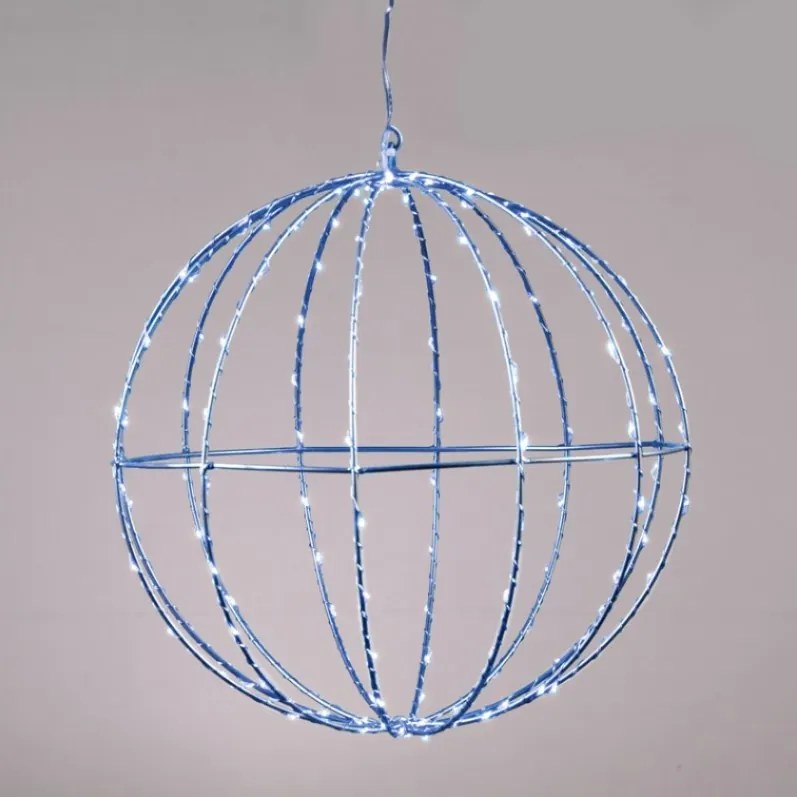 Декоративен LED 3D Silver Ball-Diameter: 30 см-Blue
