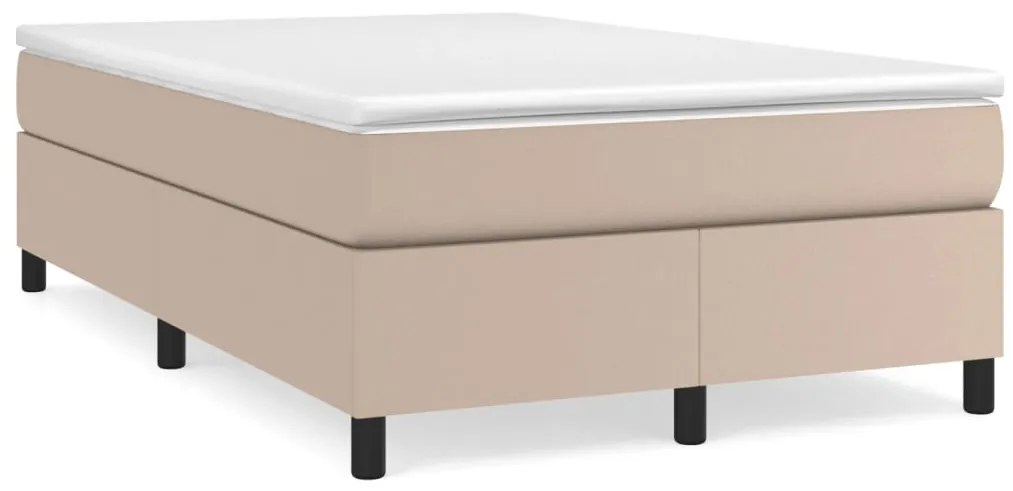 3121040 vidaXL Рамка за легло с пружини, капучино, 120x200 см, изкуствена кожа