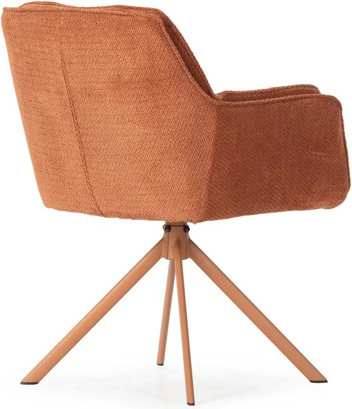 Теракотени тапицирани трапезни столове в комплект 2 бр. Keiko – Marckeric