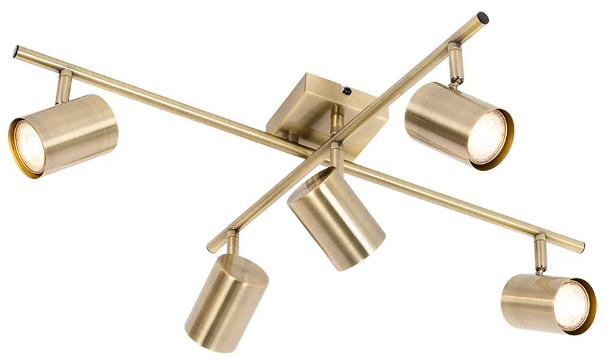 Модерна таванна лампа бронз 5-светлина регулируема правоъгълна - Jeana