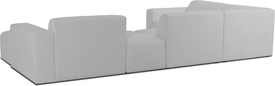 Бял ъглов диван от букле ("U" форма) Roxy – Scandic