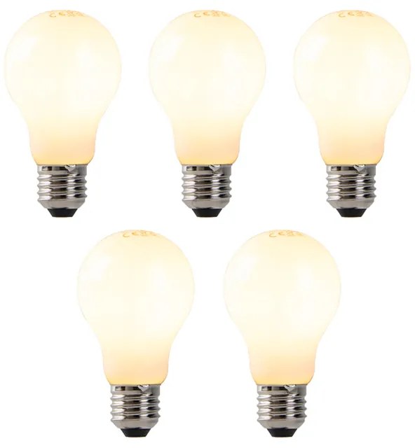 Комплект от 5 димируеми LED крушки опалово стъкло 7W 806 lm 2200K