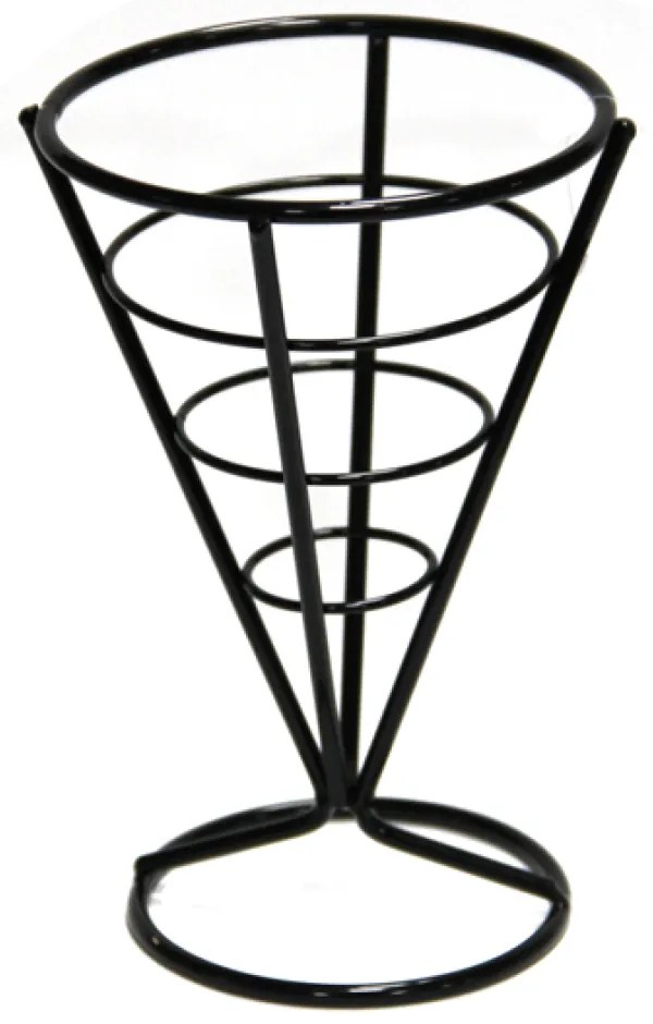 Horecano - Метална стойка за сервиране на чипс 10x15 см конус черна B2241B (181001-3)
