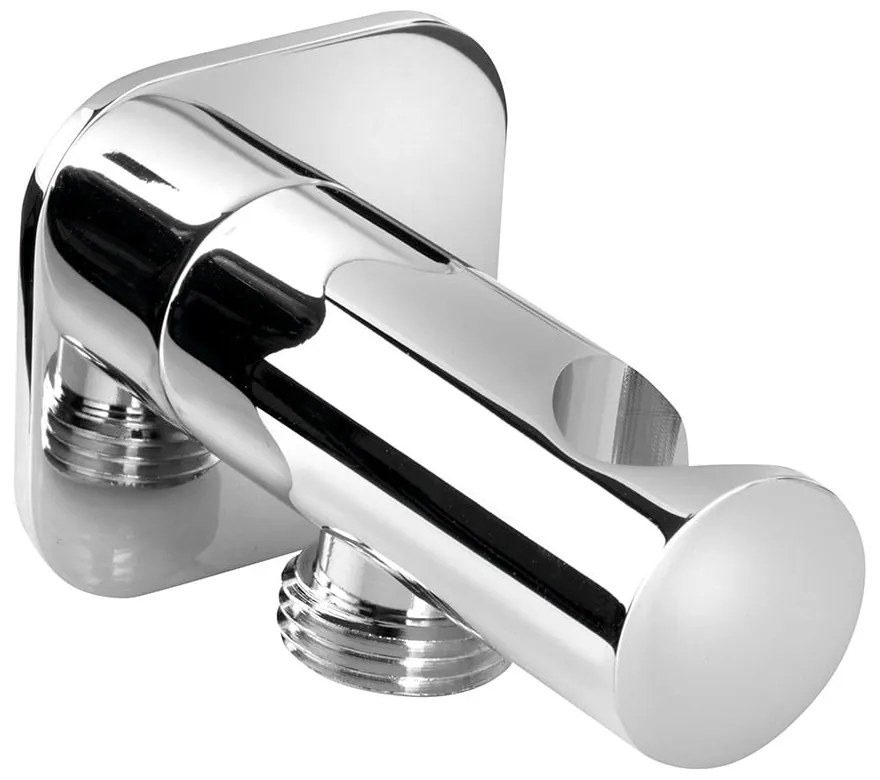 Месингова част за свързване към душ в лъскаво сребристо – Sapho