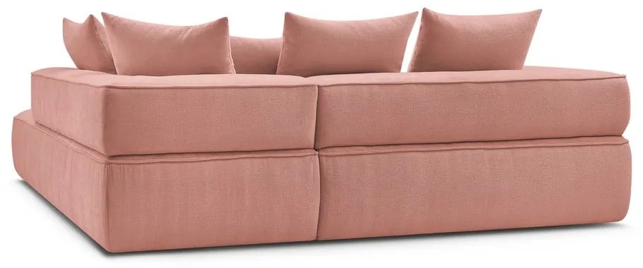 Розов шенилов ъглов диван (десен ъгъл/L форма) Whesley – Bobochic Paris