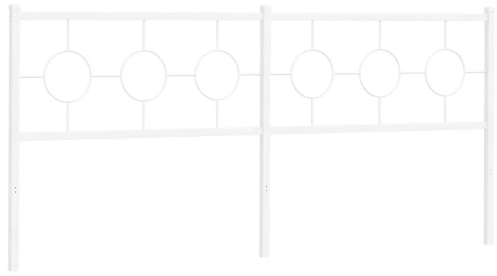 376312 vidaXL Метална резервна табла за легло, бяла, 193 см
