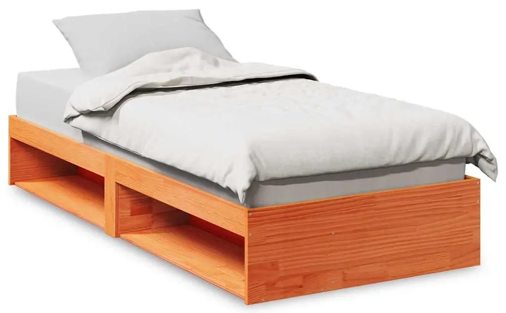 859243 vidaXL Дневно легло без матрак, восъчнокафяв, 90x200 см, бор масив