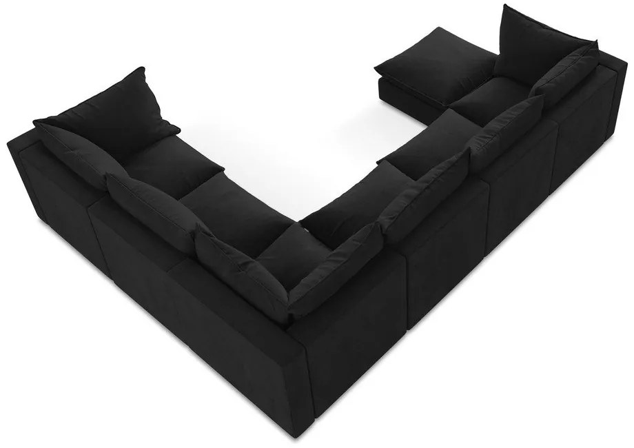 Черен ъглов диван (десен ъгъл/U форма) Manao – Makamii