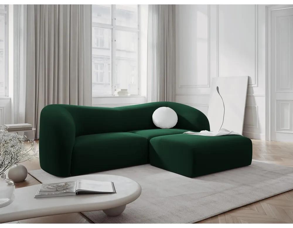 Тъмнозелен кадифен диван 237 cm Santi – Interieurs 86