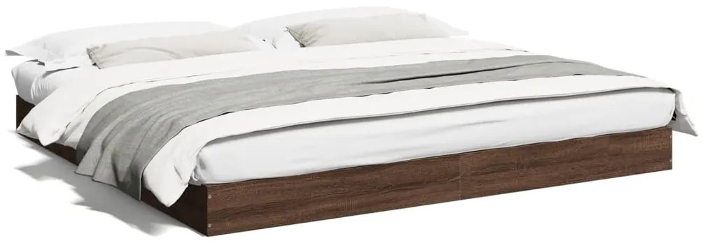 842006 vidaXL Рамка за легло без матрак kафяв дъб 180x200 см инженерно дърво