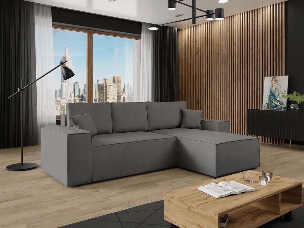 Ъглов диван Malaga mini II-Gkri Skouro-Right