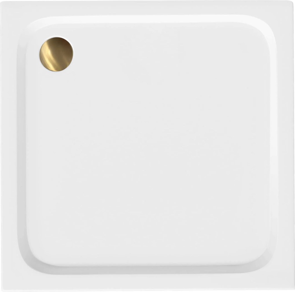 Корито за душ кабина-акрилно Rea Belmond White 90x90 Brush Gold