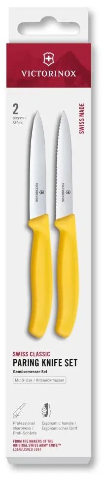 Victorinox - Комплект кухненски ножове за зеленчуци SWISS CLASSIC 10 см, 2 бр., жълти