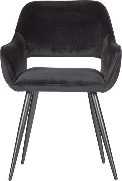 Черни тапицирани трапезни столове в комплект с подлакътници 2 бр. Jelle – WOOOD