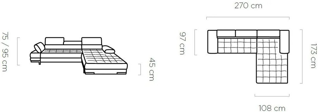 Ъглов диван Sapphire mini-Gkri-Left