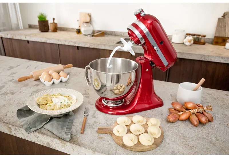 Разопакован: Планетарен миксер KitchenAid Artisan Elegance 5KSM175PSECA, 300W, 4.8 л, Direct drive, 10 скорости, Червен