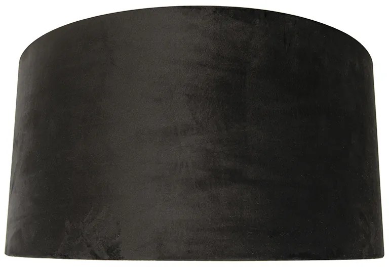 Кадифен абажур черен 50/50/25 със златист интериор