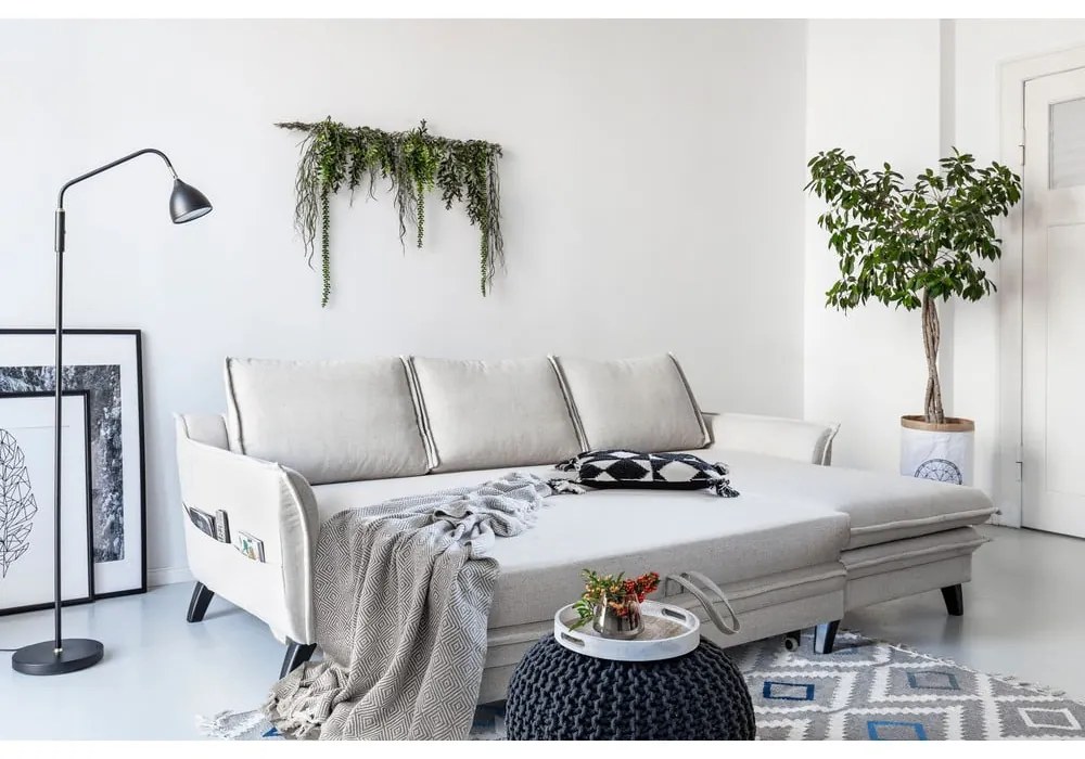 Светлосин ъгъл на разтегателен диван, десен ъгъл Charming Charlie - Miuform