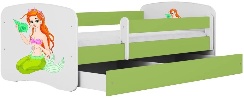 Детско легло Babydreams Cartoon-Prasino-140 x 70-Mermaid