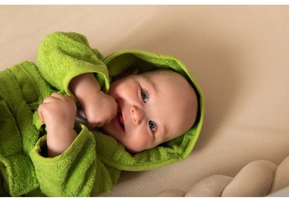 Син памучен бебешки халат размер 0-12 месеца - Tiseco Home Studio