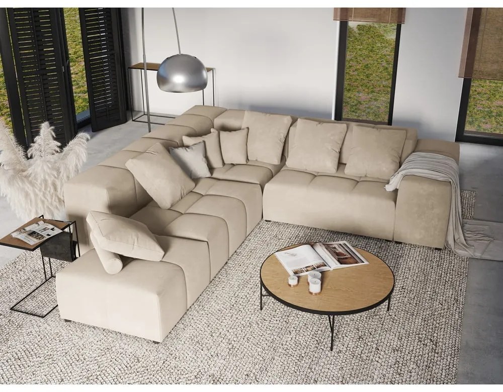 Бежова кадифена възглавница за модулен диван Rome Velvet - Cosmopolitan Design