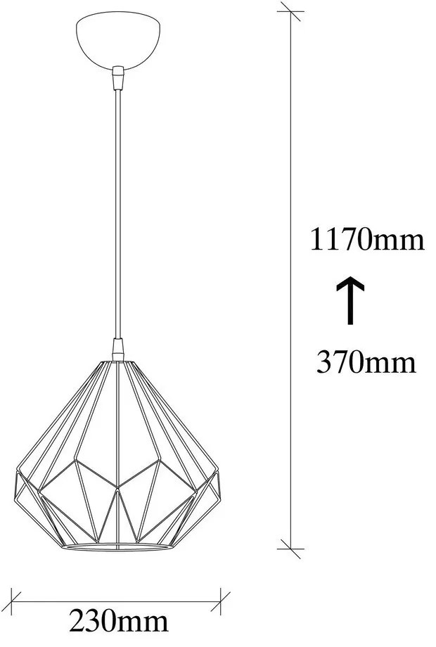 Черно висящо осветително тяло ø 23 cm Diamond – Opviq lights