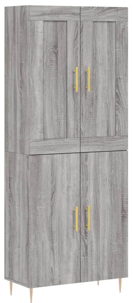 3199551 vidaXL Висок шкаф, сив сонома, 69,5x34x180 см, инженерно дърво