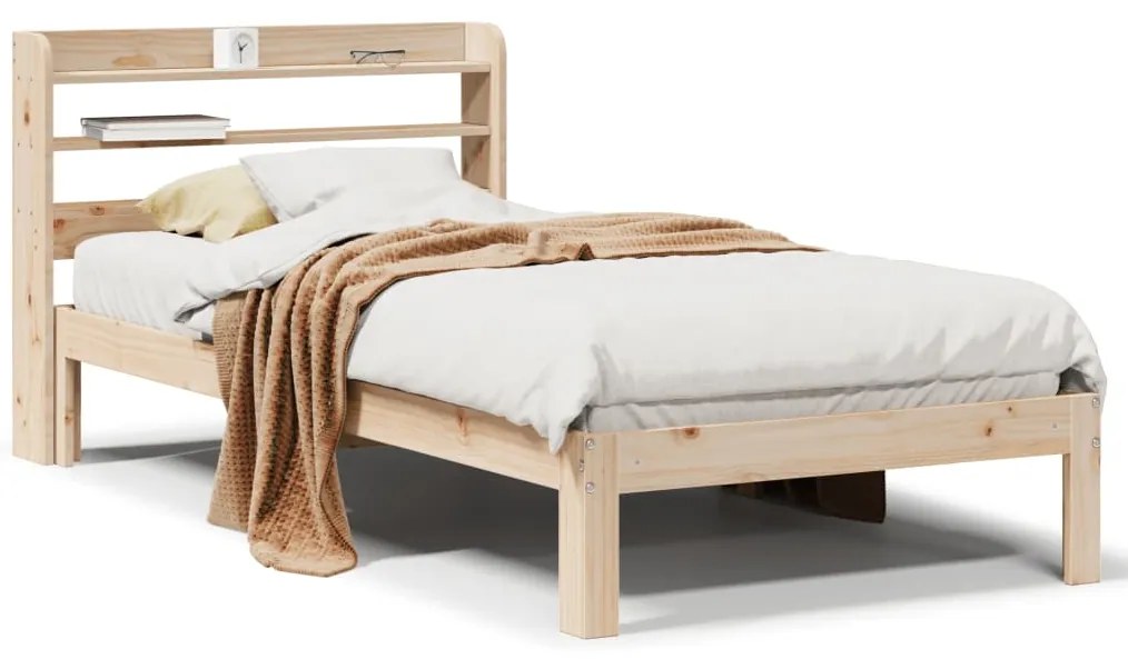 3306784 vidaXL Рамка за легло с табла, 100x200 см, борово дърво масив