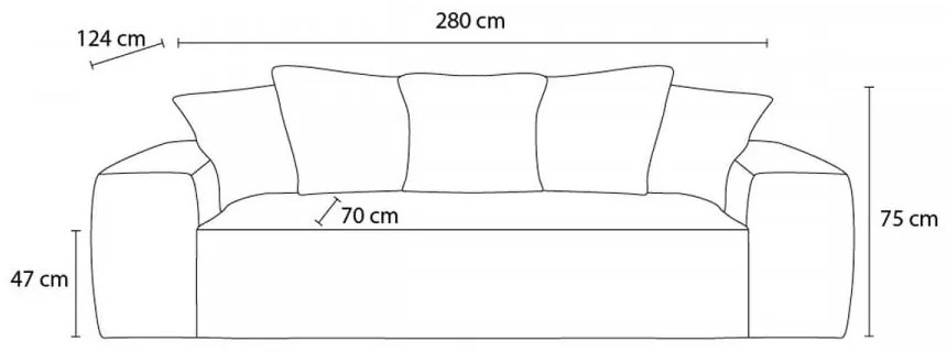 Сивo-кафяв диван от рипсено кадифе 280 cm Voltaire – Bobochic Paris