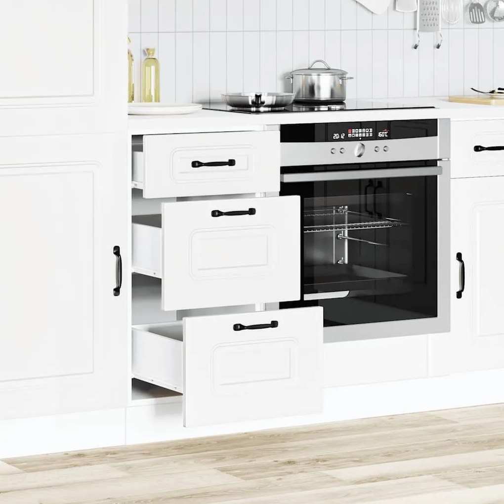 854240 vidaXL Кухненски шкаф, "Kalmar", бял, инженерно дърво