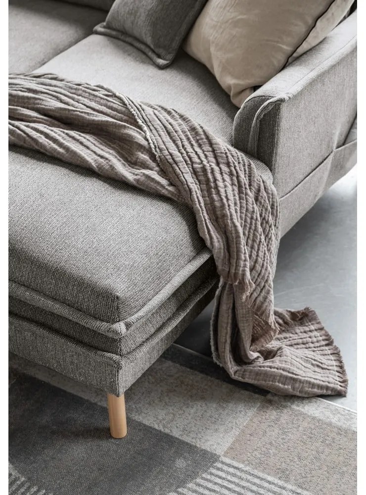 Сив разтегателен ъглов диван (ляв ъгъл/"U" форма) Charming Charlie – Miuform