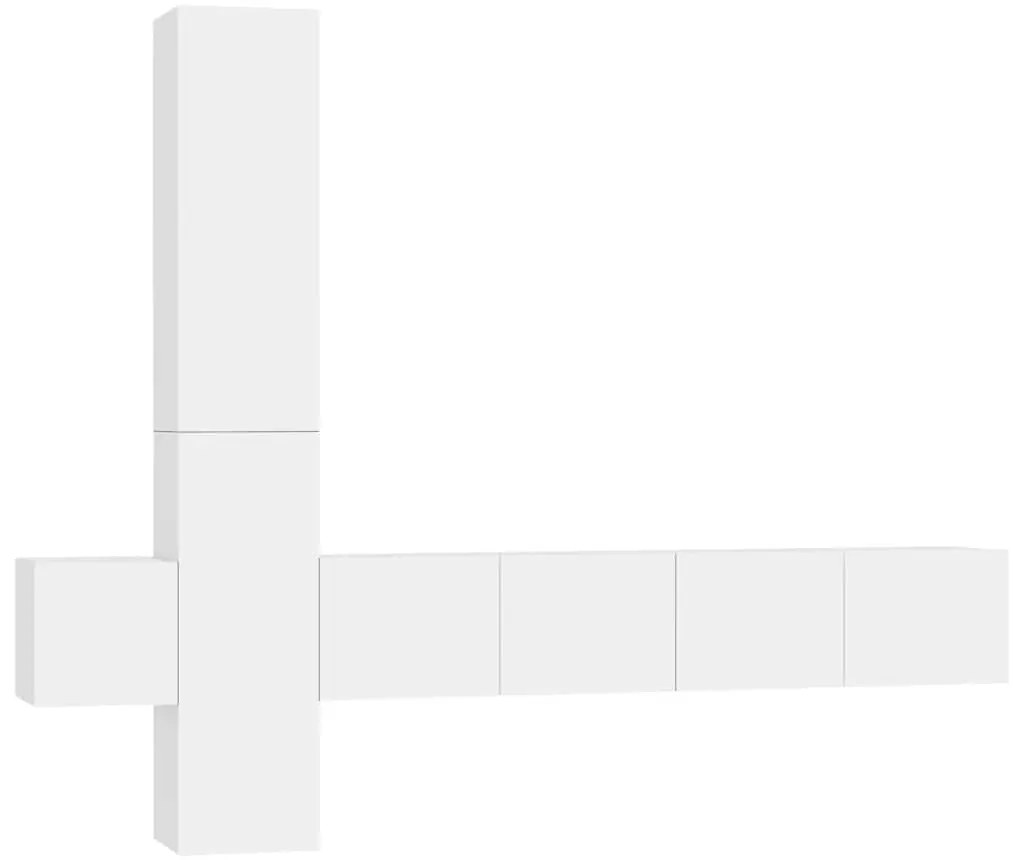 3078655 vidaXL Комплект ТВ шкафове от 5 части, бял, инженерно дърво