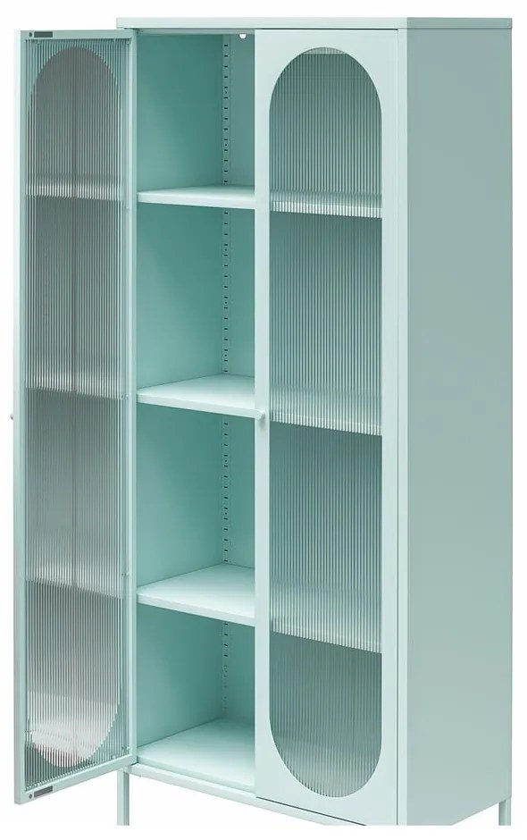 Светлосиня метална витрина 80x186x40 cm Luna – Støraa