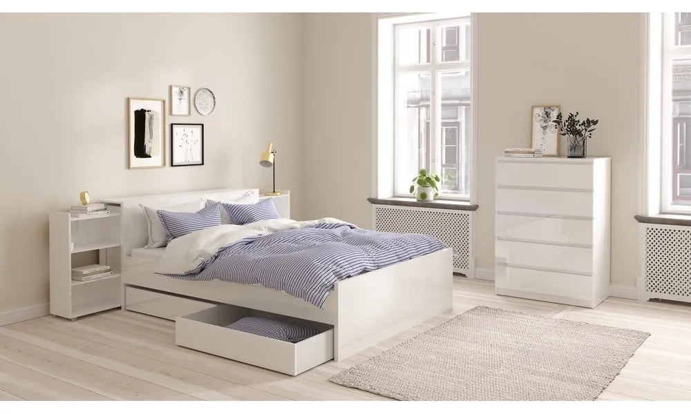 Бели чекмеджета за под леглото в комплект от 2 бр. 90x190/140x190 cm Naia – Tvilum