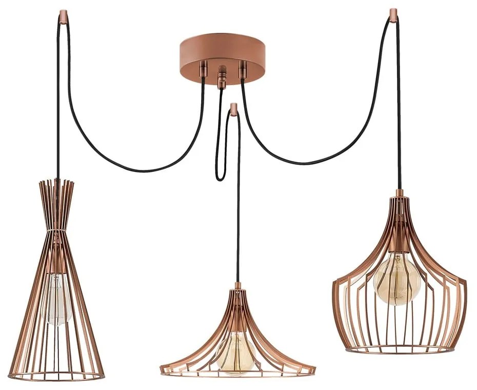 Висящо осветително тяло в меден цвят с метален абажур Mezopotamya – Opviq lights