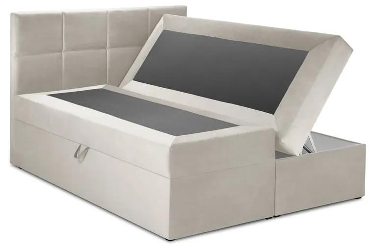 Бежово кадифено двойно легло , 180 x 200 cm Mimicry - Mazzini Beds