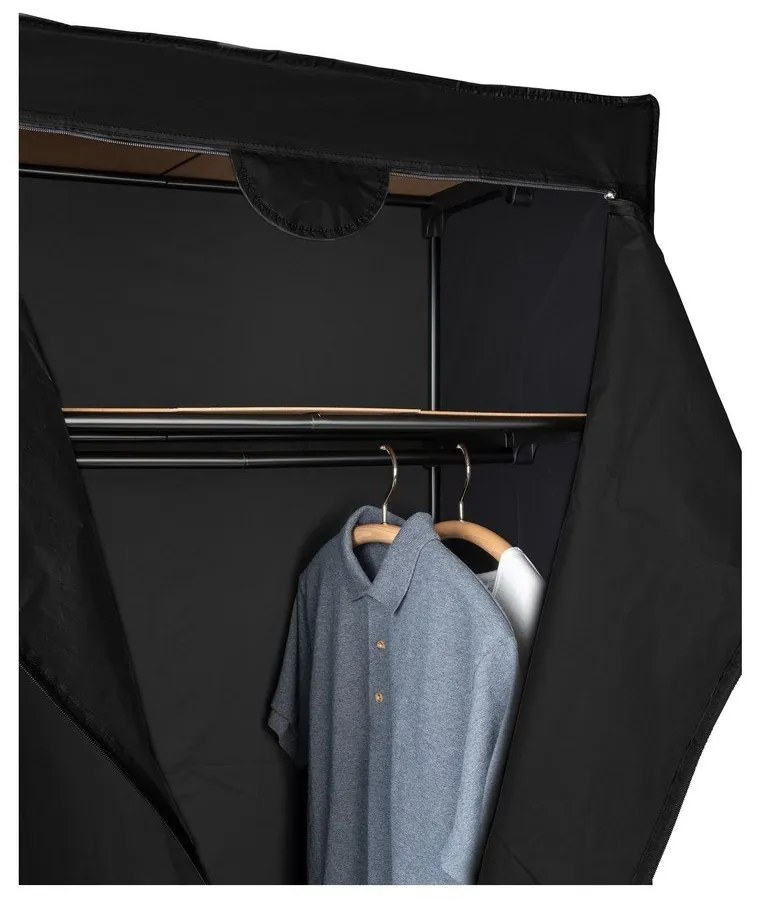 Гардероб от черен плат 75x160 cm Deep - Wenko