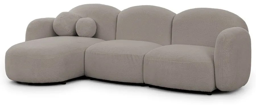 Сив ъглов диван от букле (ляв ъгъл) Orbit – Ropez