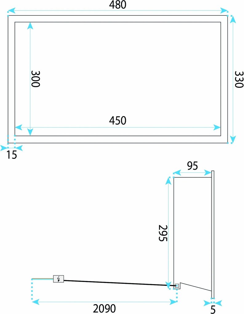 Вграден рафт за баня LED 30x45 brush copper