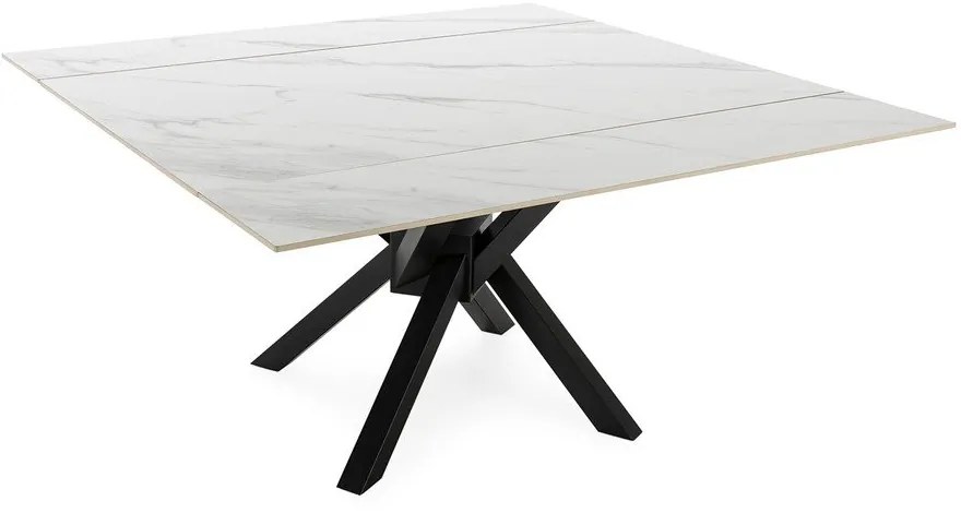 Сгъваема трапезна маса с допълнителна плоча с каменен плот за маса 90x150 cm Arlene – Marckeric