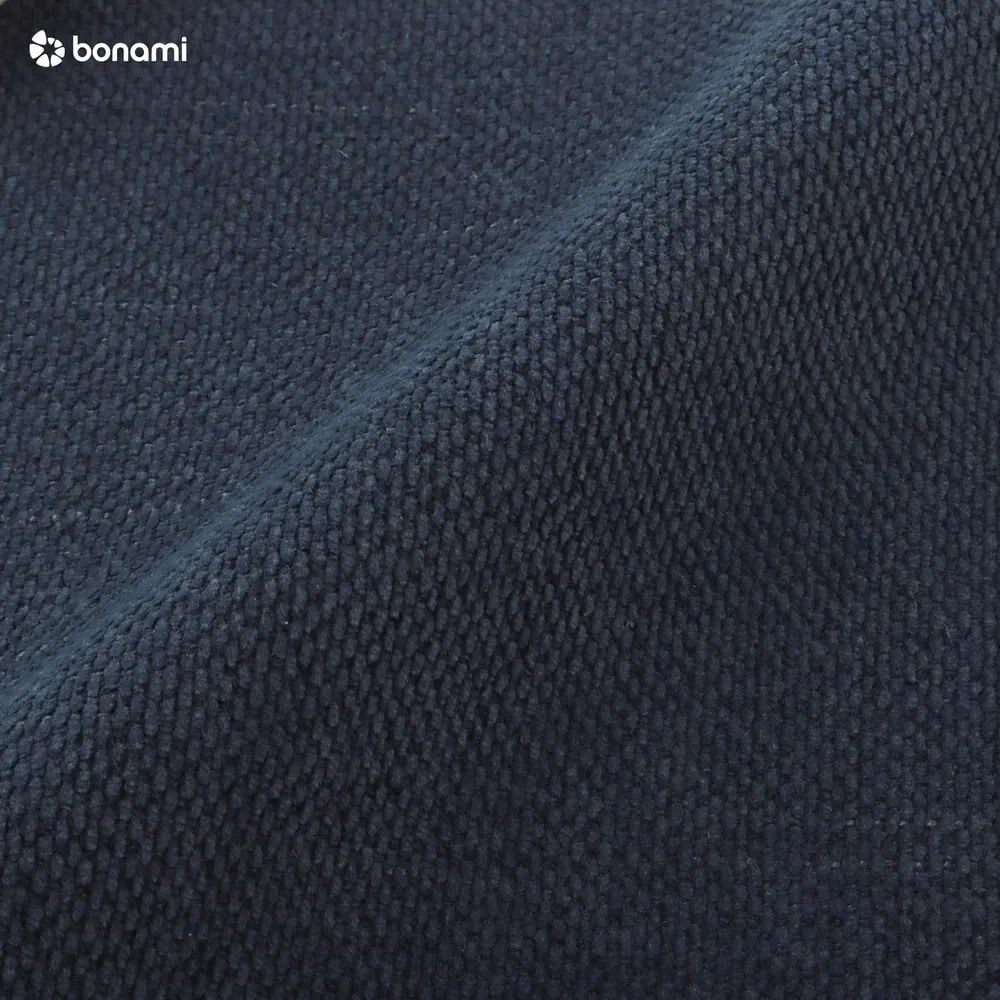 Тъмносиньо двойно тапицирано легло с място за съхранение с включена подматрачна рамка 180x200 cm Lupine – Micadoni