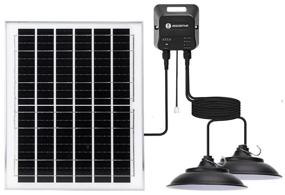 Aigostar - LED Соларен полилей 2xLED/70W/12V 12000 mAh 6500K Ø 23,5 см