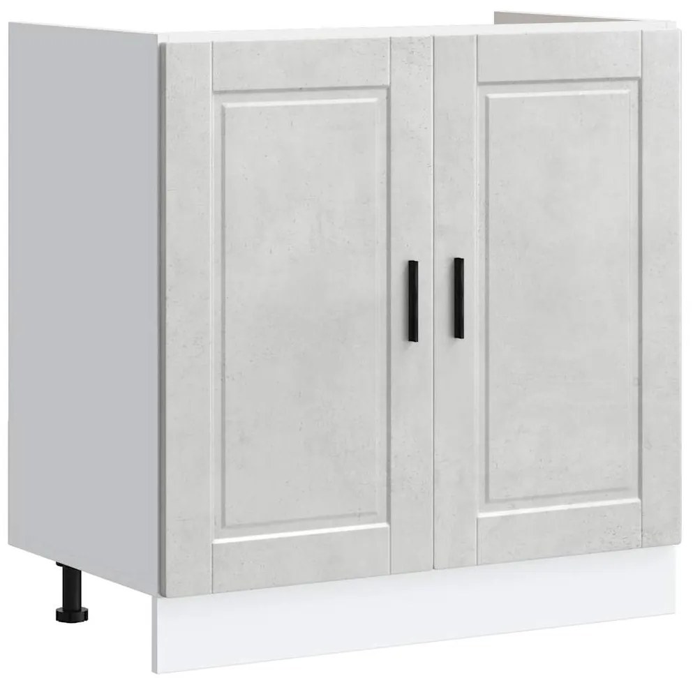 853931 vidaXL Шкаф за мивка, Porto, бетонно сив 80x46x81,5см, инженерно дърво