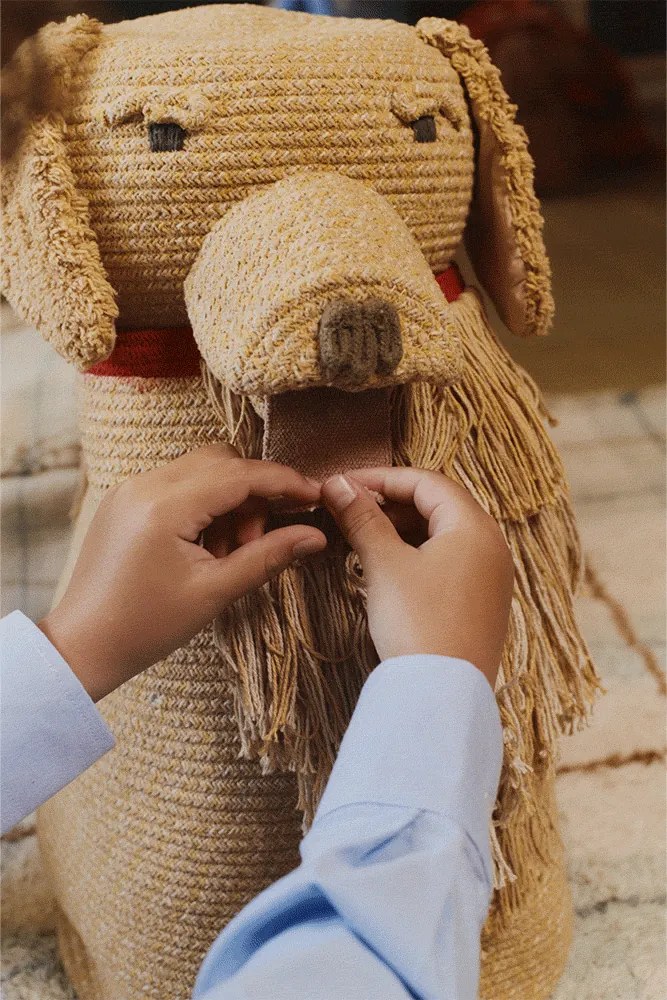 Бежова текстилна детска кошница за играчки 40x30x55 cm Luna – Lorena Canals