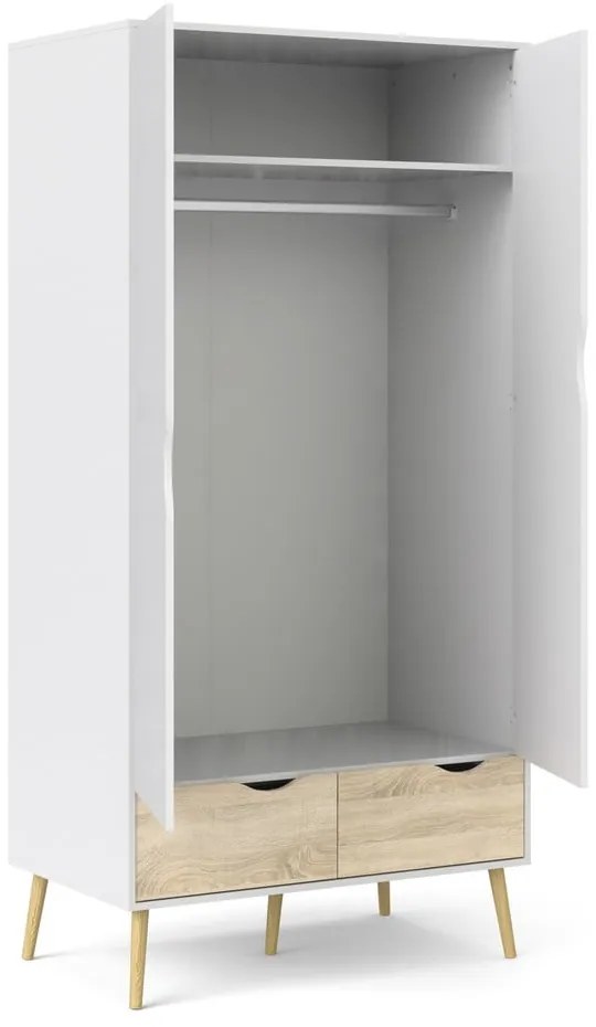 Бял гардероб 99x200 cm Oslo - Tvilum