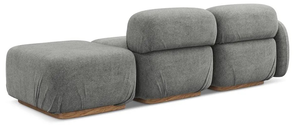 Сив модулна лежанка от букле (десен ъгъл) Ailani – Makamii